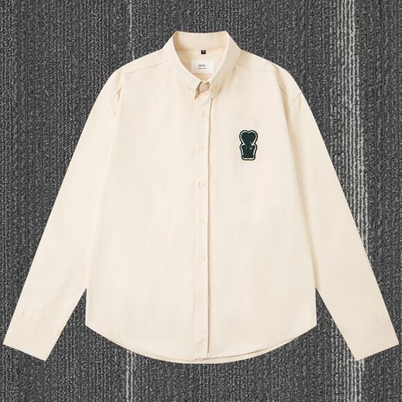 Ami Paris Cream Long Sleeve Shirt - Picture 1 of 4